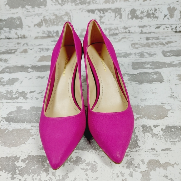BCBGeneration Magenta BarbieCore Pink Slip On Evening Pump Heels O810 - Picture 3 of 14